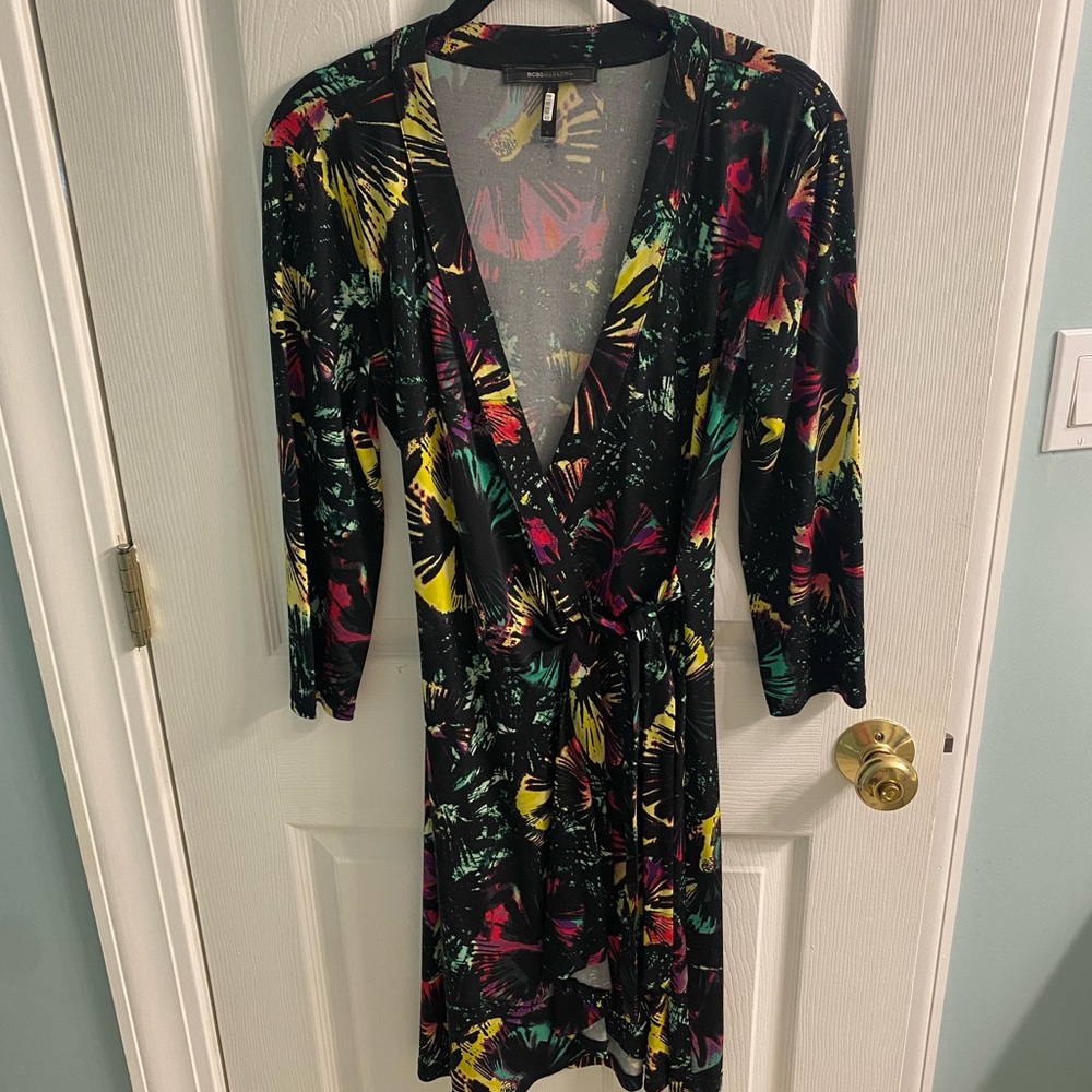 BCBGMaxAzria Multicolor Abstract Dress